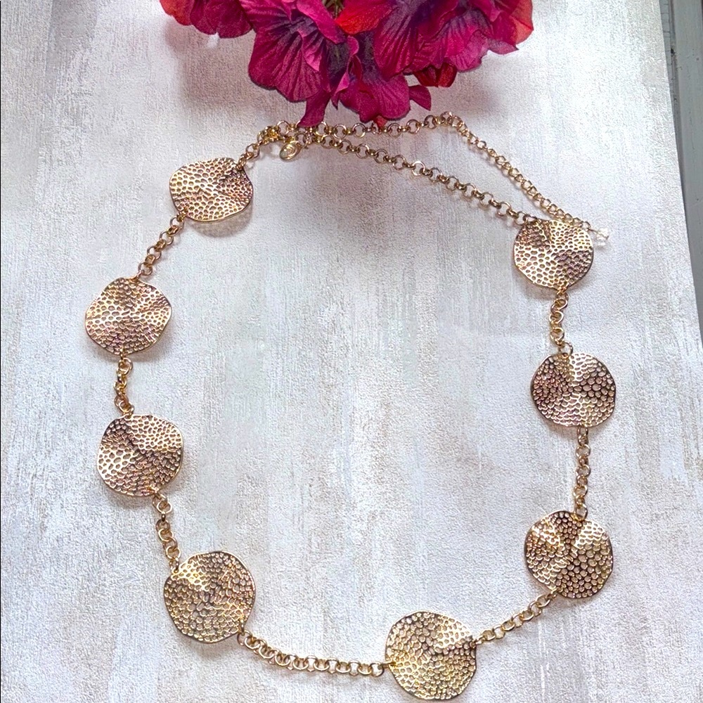 Francesca's Collections Textured Gold Necklace